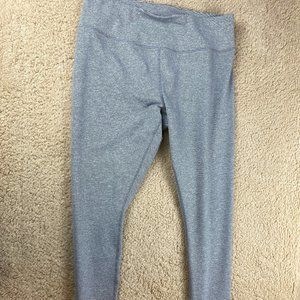 Core 10 Women's Plus Size XL  Gray & White Striped Leggings Fitness Athletic